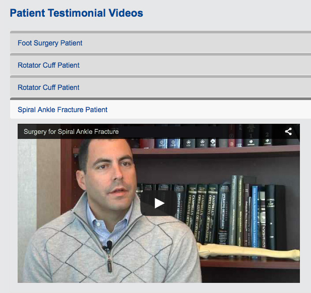medical website patient testimonial