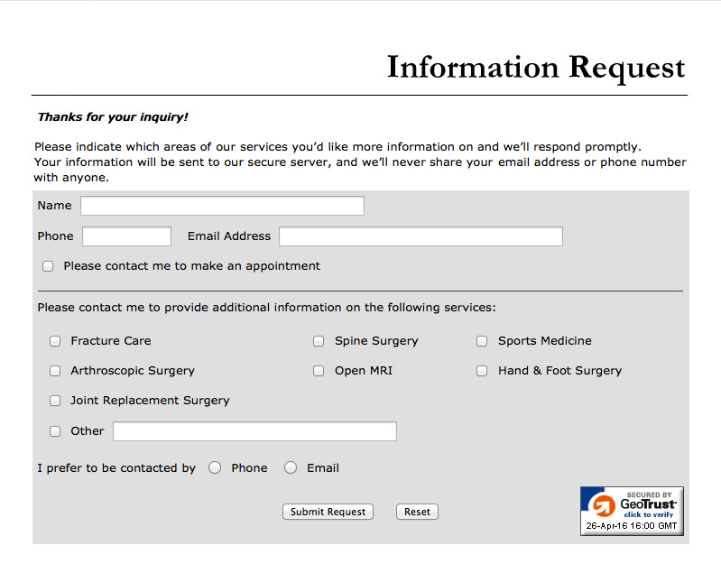 call to action forms action form