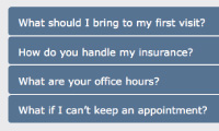 medical website faq pages