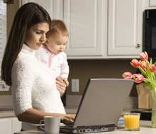 mother baby viewing medical website